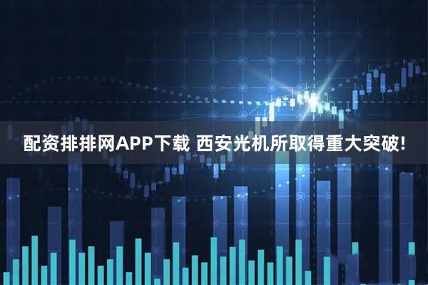 配资排排网APP下载 西安光机所取得重大突破!