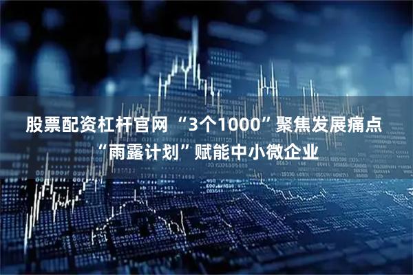 股票配资杠杆官网 “3个1000”聚焦发展痛点 “雨露计划”赋能中小微企业